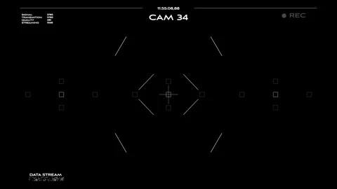 4K Futuristic CCTV Security Camera Interface HUD Overlay Cam 34 Stock Footage 333005367