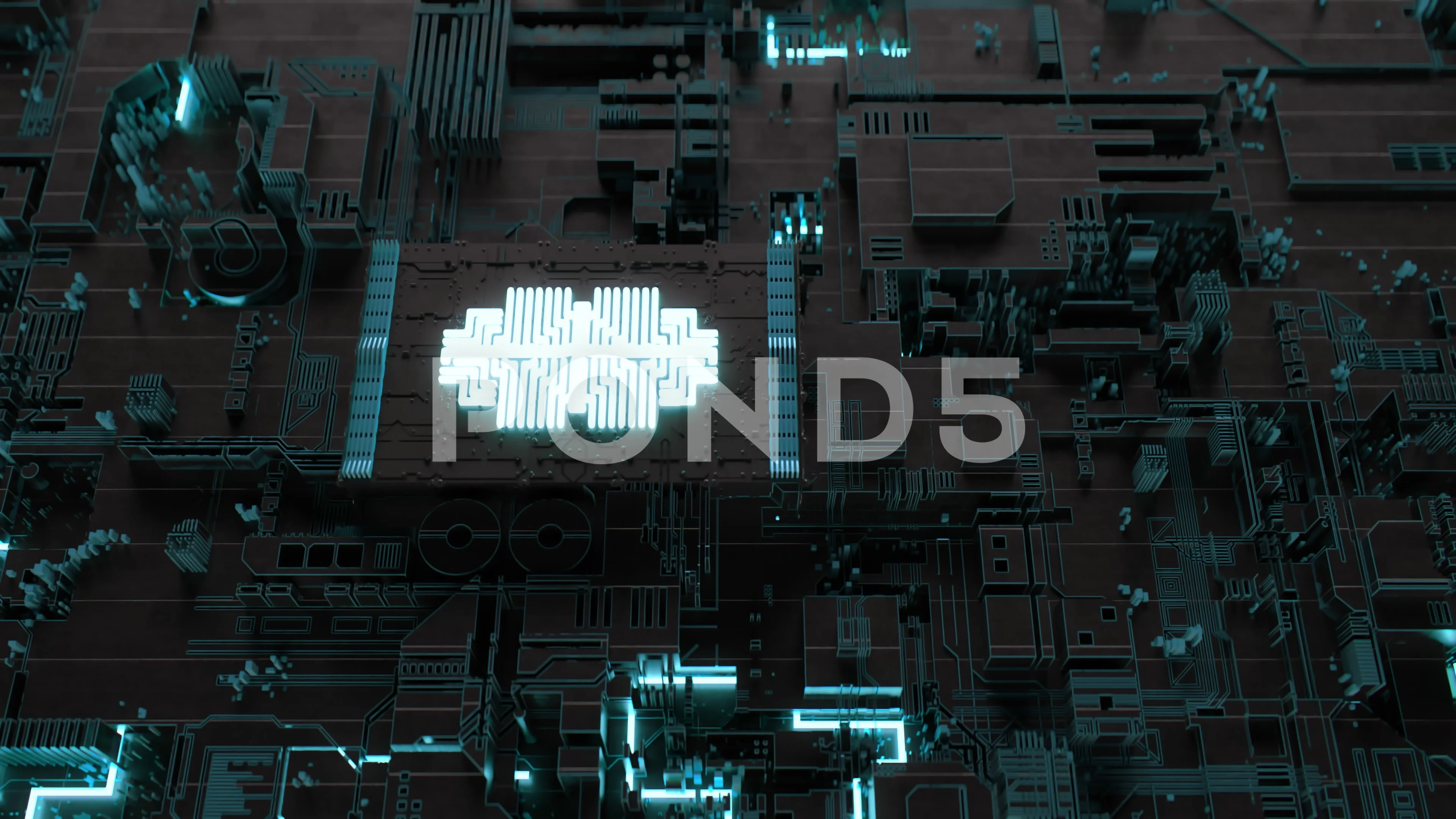 4K Futuristic CPU / Chipboard / AI / Dee... | Stock Video | Pond5