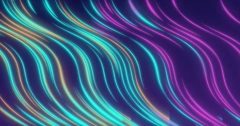 4k futuristic Data lake or ocean background,neon striped in row wave background Stock Footage 265985227