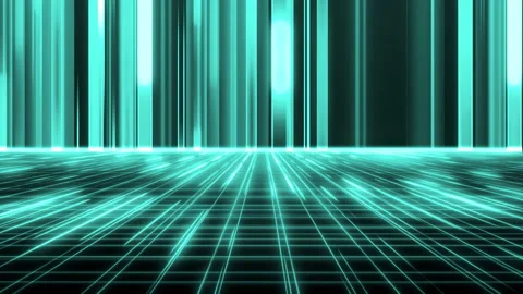 4K Futuristic Digital Cityscape with Data Streams Stock Footage 319536697