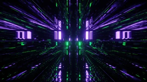 4k futuristic digital countdown timer with neon light rays motion background Stock Footage 303135643