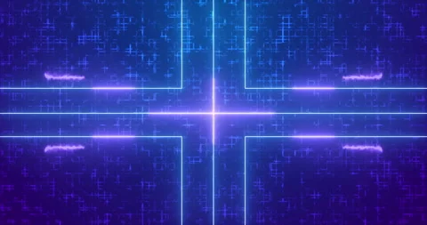 4K Futuristic glowing lines on a grid background.Transferring big data. Vídeo Stock 334096287