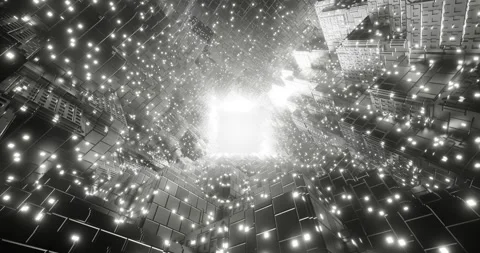 4k Futuristic Glowing Sci-Fi Tunnel. Abstract smooth infinitely looped animation Stock Footage 189206299