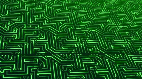 4K Futuristic HUD Security processor unit on the printed circuit board Stock Footage 162329005