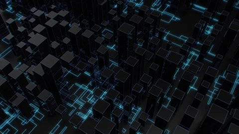 4K Futuristic Multiple Core Processing Unit. Stock Footage 112729754