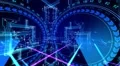 4K Futuristic technological abstract motion background, seamless loopable. 4k or 4k+ Resolution