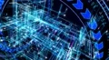 4K Futuristic technological abstract motion background, seamless loopable. 4k or 4k+ Resolution