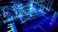4K Futuristic technological abstract motion background, seamless loopable. 4k or 4k+ Resolution