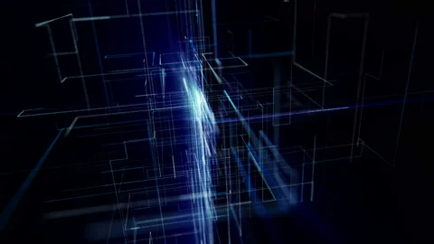 4K Futuristic technological abstract motion background, floating circuits other Stock Footage 111895101