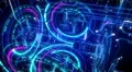 4K Futuristic technological interface background, seamless loopable. 4k or 4k+ Resolution