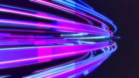 4K Futuristic technology abstract background with pink, blue, vivid lines for ne Stock Footage 150964147