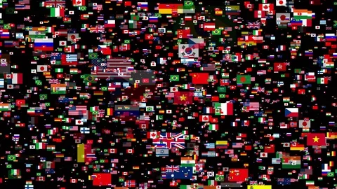 4K- Fying Flags of the World, Different Kind of Countries Stock Footage 76497684