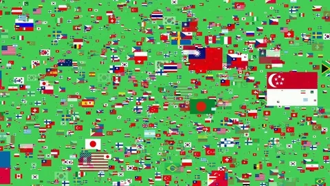 4K- Fying Flags of the World, Different Kind of Countries Stock Footage 80571391