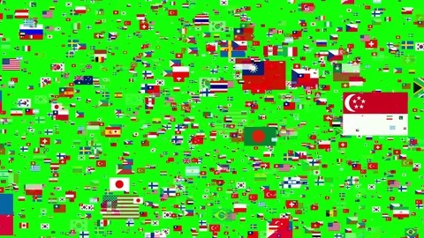 4K- Fying Flags of the World, Different Kind of Countries Stock Footage 80571493