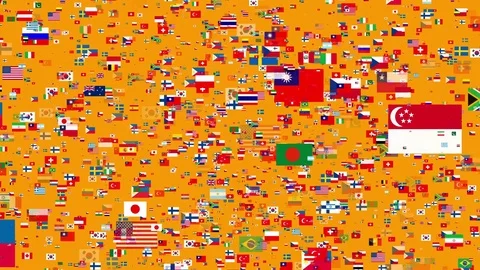 4K- Fying Flags of the World, Different Kind of Countries Stock Footage 80571785