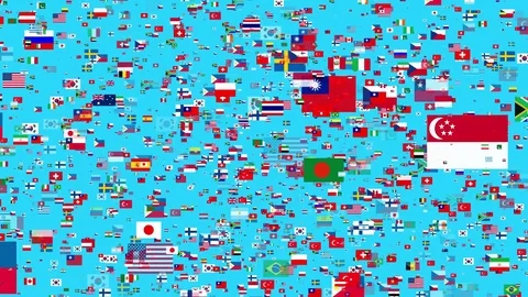 4K- Fying Flags of the World, Different Kind of Countries Stock Footage 80572161