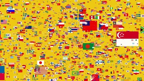 4K- Fying Flags of the World, Different Kind of Countries Stock Footage 80728183