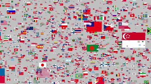 4K- Fying Flags of the World, Different Kind of Countries 스톡 동영상 80728487