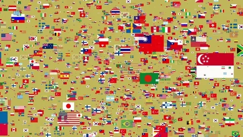 4K- Fying Flags of the World, Different Kind of Countries Stock Footage 80728554