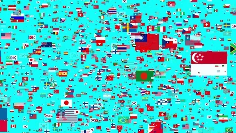 4K- Fying Flags of the World, Different Kind of Countries Stock Footage 80728723