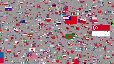 4K- Fying Flags of the World, Different Kind of Countries Stock Footage 80728844