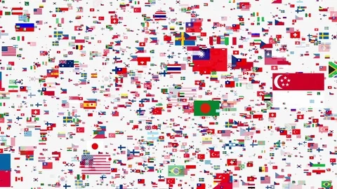 4K- Fying Flags of the World, Different Kind of Countries Stock Footage 80729064