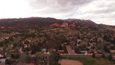 4K Garden of The Gods View From Old Colorado City during Sundown Stock Footage 107242516