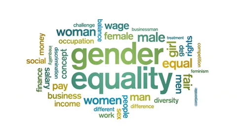 4k Gender Equality Animated Tag Word Cloud,Text Design Animation. Stock-Footage 106517539