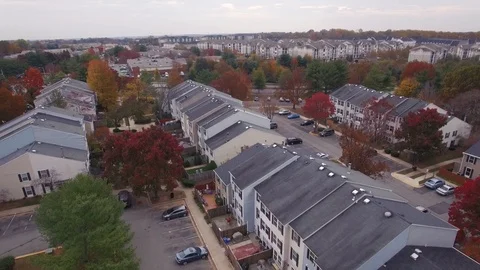 4k generic aerial neighborhood 4 Stock Footage