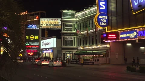 4K: Generic Las Vegas Strip Traffic &amp; Skyline Stock Footage 63104731