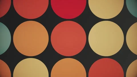 4K Geometric Pattern Large Retro Circles Orange Red and Mustard Yellow 스톡 동영상 334440041