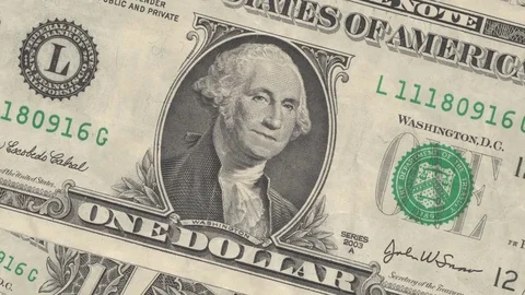 4K GEORGE WASHINGTON WINKS AND SMILES ON... | Stock Video | Pond5