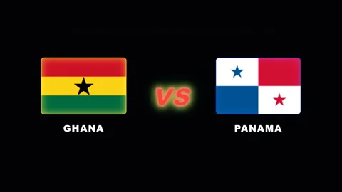 4K Ghana vs Panama Flags Thrilling Soccer Match Highlights Overlay Video Stock Footage 335688719
