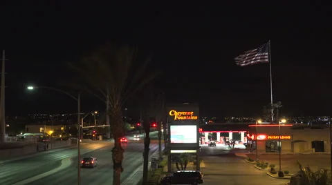 4K: Giant US Flag Waves at Night Against a Black Sky Stock Footage 63085355