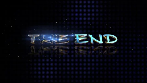 4k Glassy the end title with blue light Stock-Footage 260150976