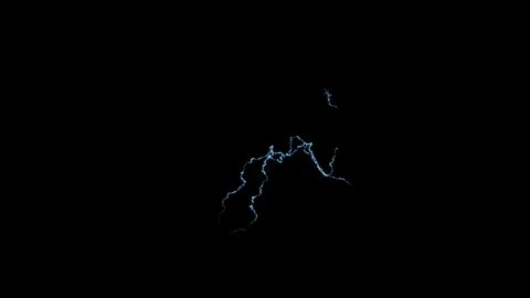 4K Glinting Plasma Spark Lightning Pulse Overlay on Black Screen Video stock 341461534
