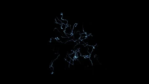 4K Glitch Distortion Electric Lightning Atmospheric Layer on Black Background Stock Footage 340595983