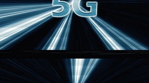4K From the Glitch effect arises abbreviation 5G. Alpha channel Multiplied Stock Footage 107381162