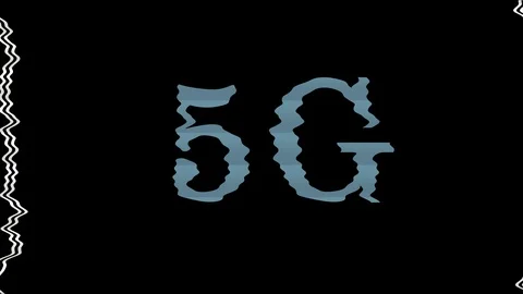 4K From the Glitch effect arises abbreviation 5G. Alpha channel Multiplied Stock Footage 107381196
