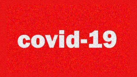 4K. Glitch screen saver with text Covid-19 for news and advertisement on tv Stock Footage 127894561