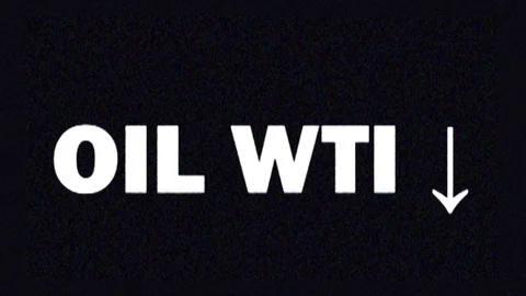 4K. Glitch screen saver with text OIL WTI 2020 for news and advertisement on tv Stock Footage 128861193