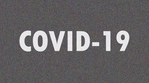 4K. Glitch screen saver with text Covid-19 for news and advertisement on tv Stock Footage 129611132