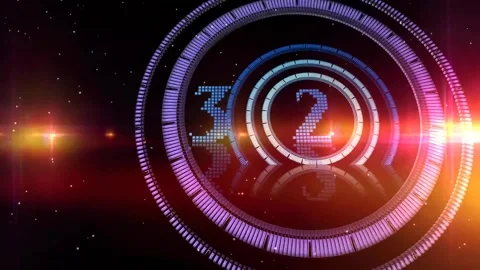 4k glitter lights with stars countdown numbers rings rotating Stock-Footage 260771814