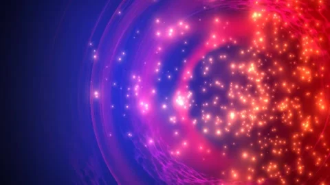 4k glitter particles with massive pink red lines circles moving in space Stock Footage 262599701