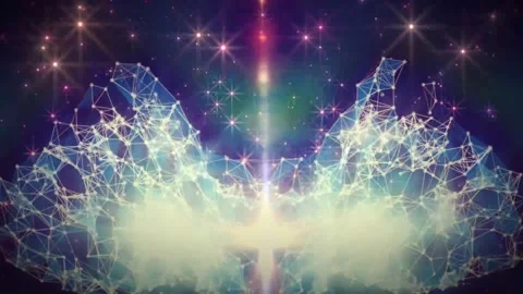 4k Glitter Space Particles Wings Motion Background Video stock 328719006