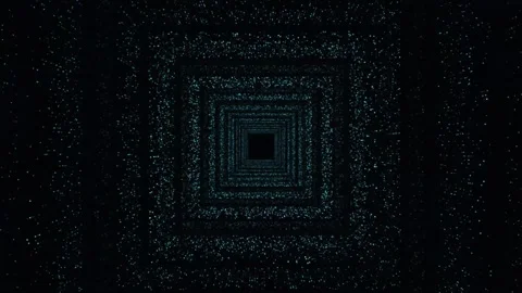 4k Glittery Particles Squares Shape Moving Tunnel Motion Video stock 319007160