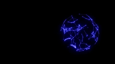 4K global digital network connection concept, 3D loop animation on black Stock Footage 340460179