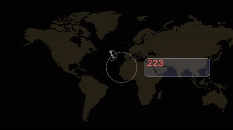 4k Global GPS data detect earth map military radar GPS navigation interface. Stock Footage 68097212