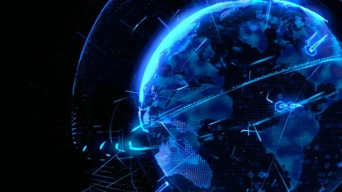 4K Global technology computer dimostration Video stock 102349111