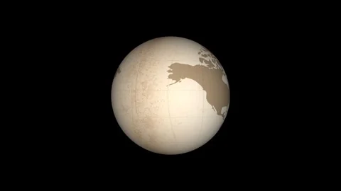 4K globe animation with vintage effect, transparent alpha, perfect for motion Stock Footage 297088125